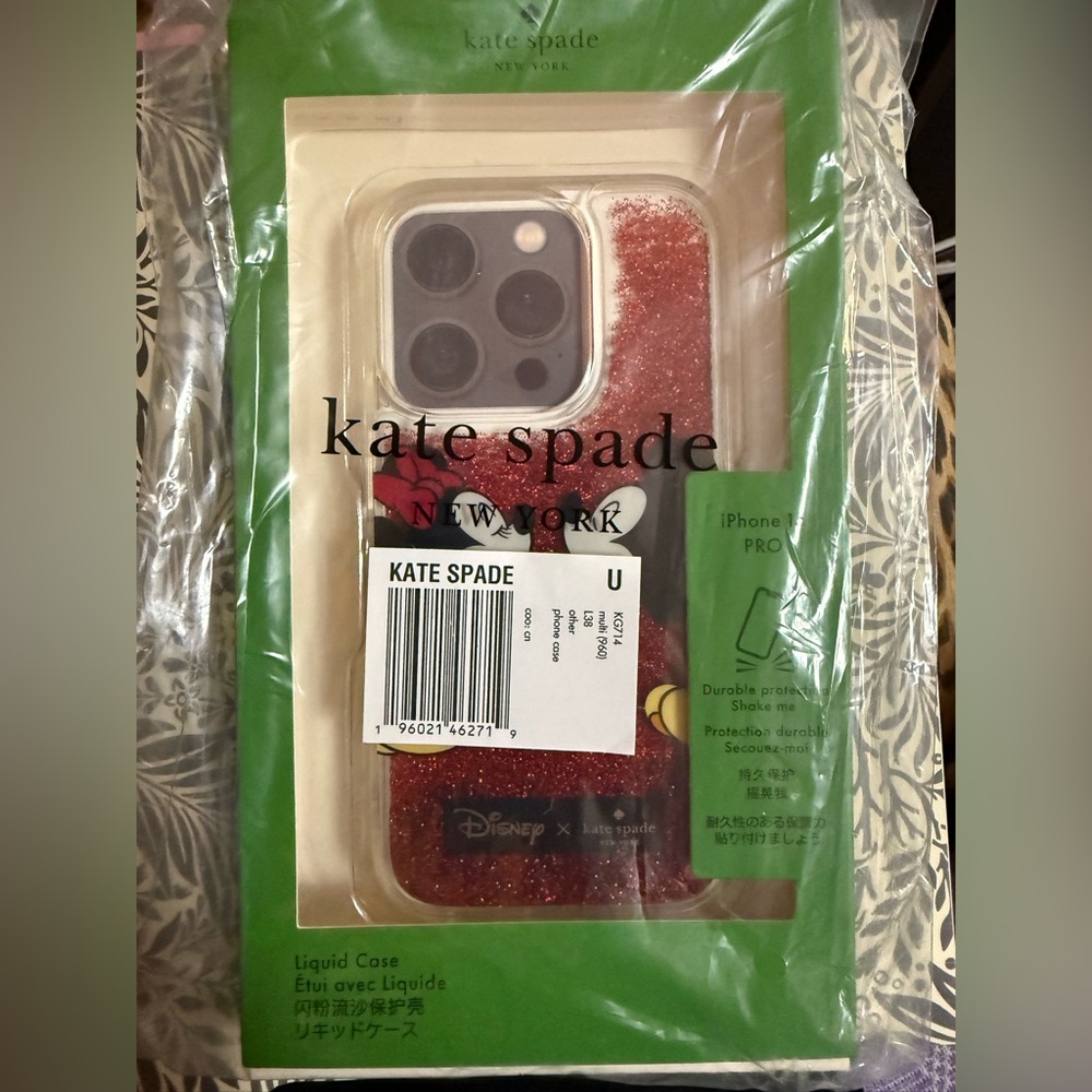 Kate Spade ♠️ Disney iPhone 15 Pro Case - Red and Black - Minne and Mickey - 🆕